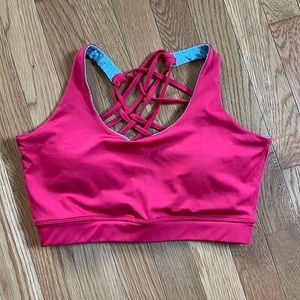 Medium Red Sports Bra Cute Back